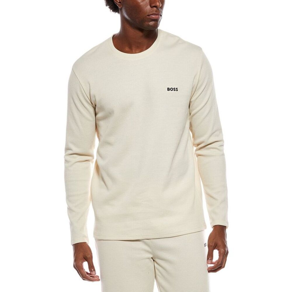 Hugo Boss Mens  Waffle Shirt, Natural